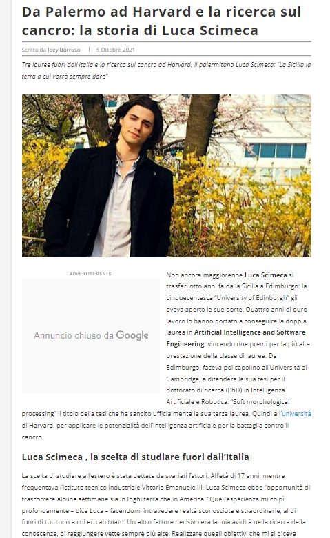 Screenshot of the PalermoLive article
